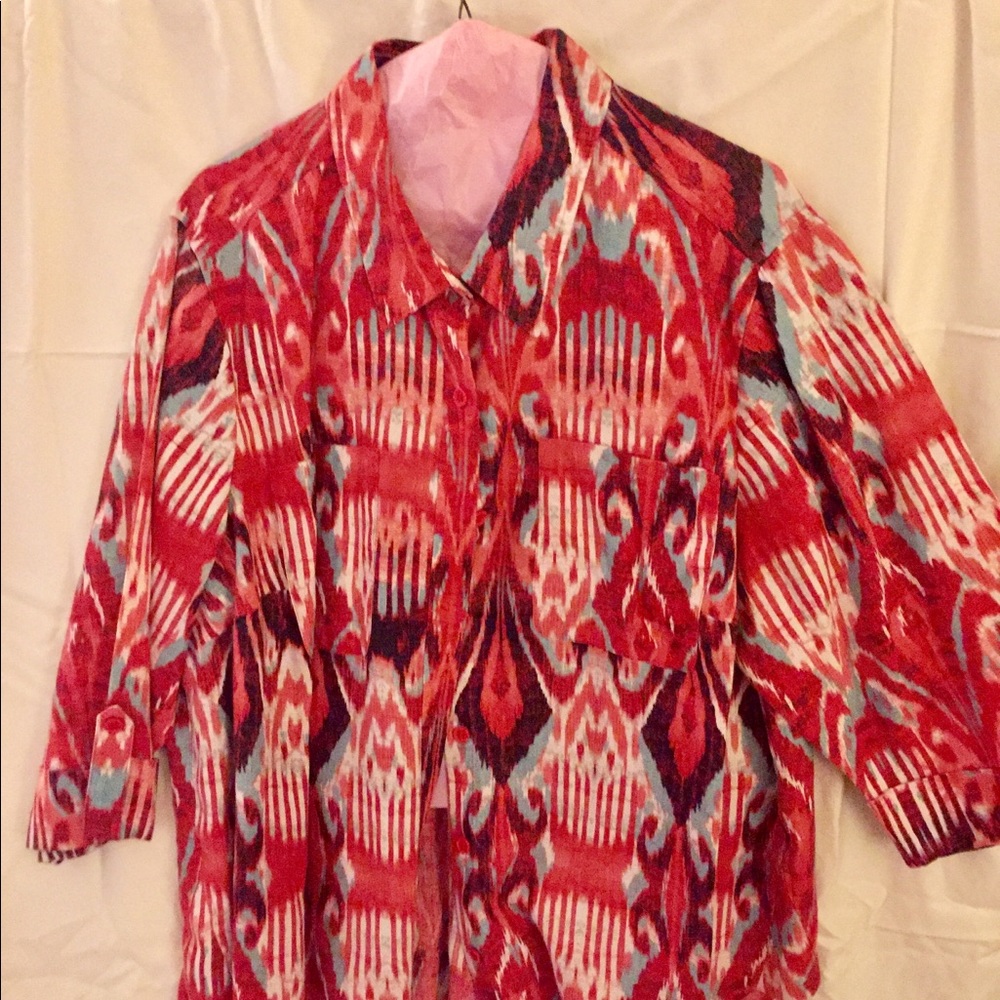 Red light linen like summer jacket